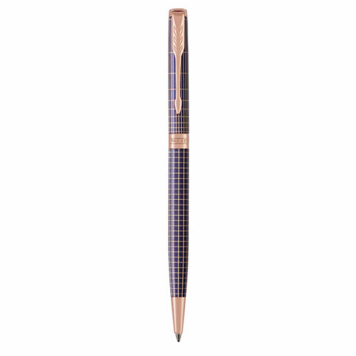 Image of PARKER Sonnet Slim BP Chiselled Silver Purple Pink Gold Trim