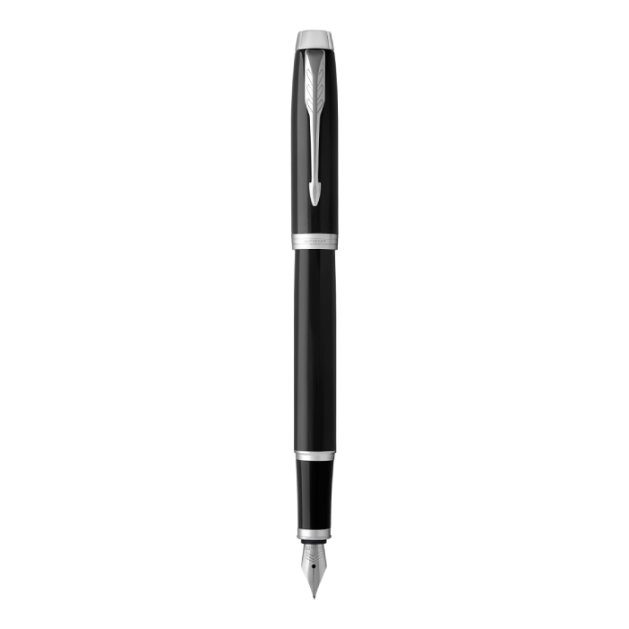 PARKER IM Fountain Pen - Lacquer Black Chrome Trim