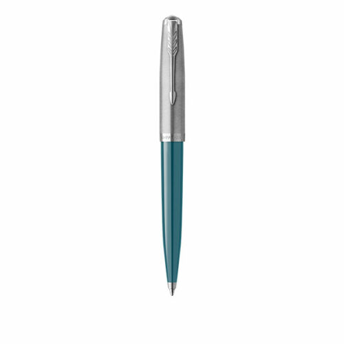 Image of PARKER 51 Ballpoint Pen - Teal Chrome Trim