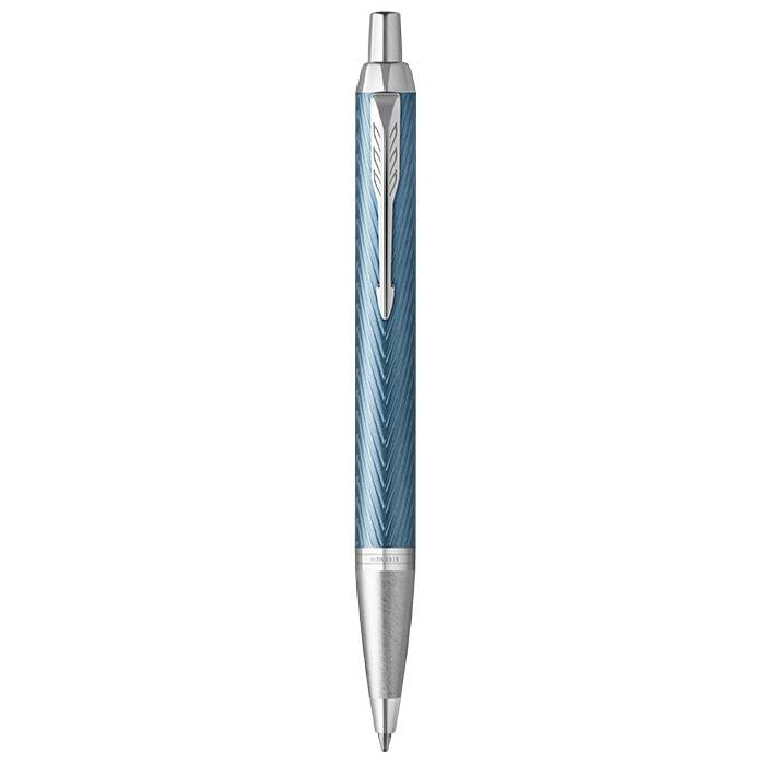PARKER IM Premium Ballpoint Pen - Blue Grey Chrome Trim