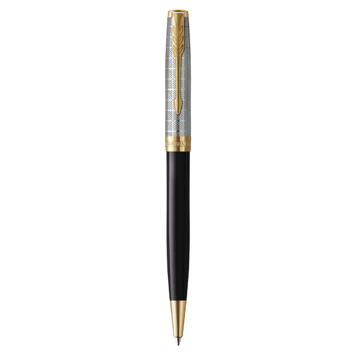 PARKER Sonnet Ballpoint Pen - Metal and Black Lacquer Gold T