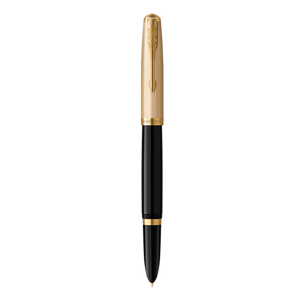 Image of PARKER 51 Premium Fountain Pen 18k Gold - Black Gold Trim